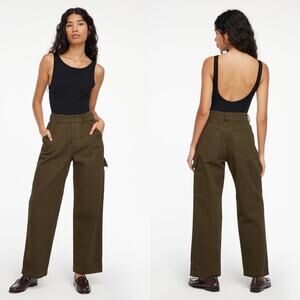 LACAUSA Aiden Trouser Mid Rise Straight Leg Workwear Carpenter Pants Brown NWT 0